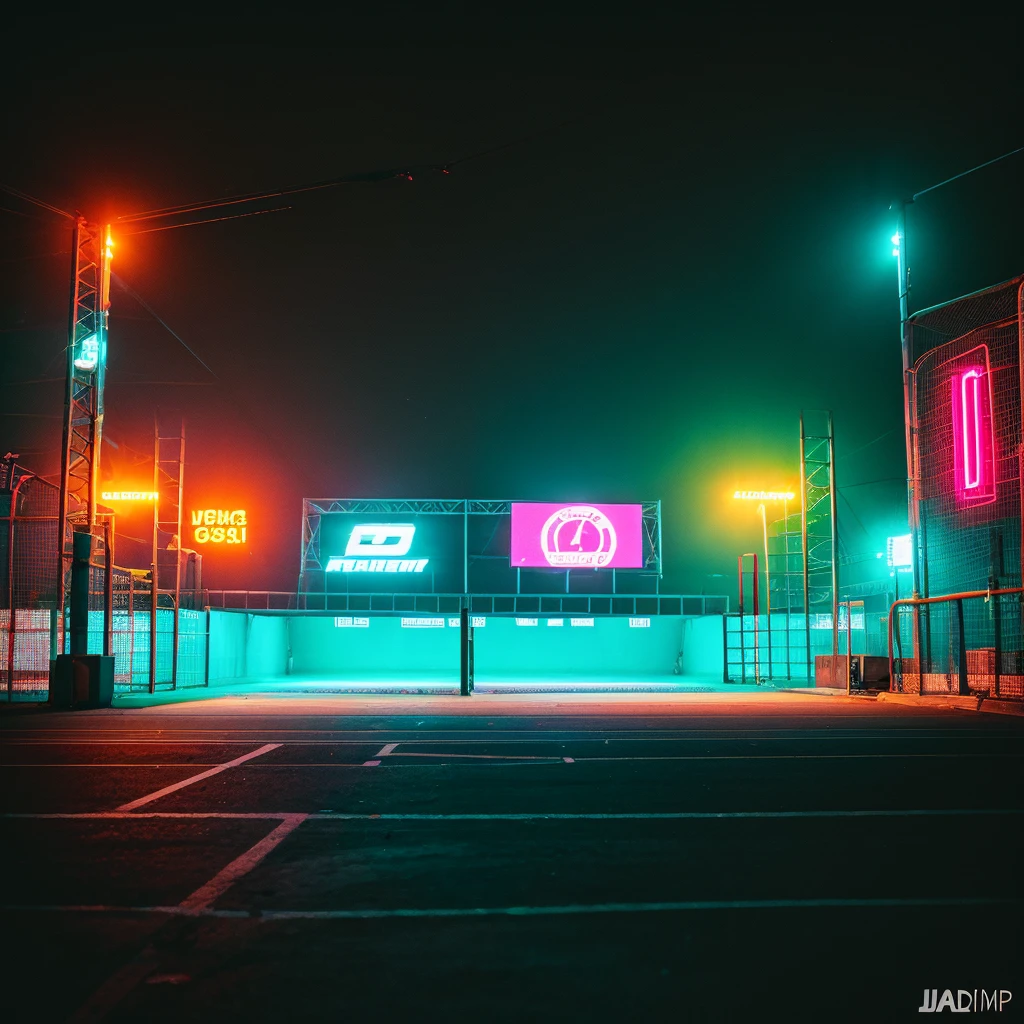 neon football stadium background ,colourful lighting
