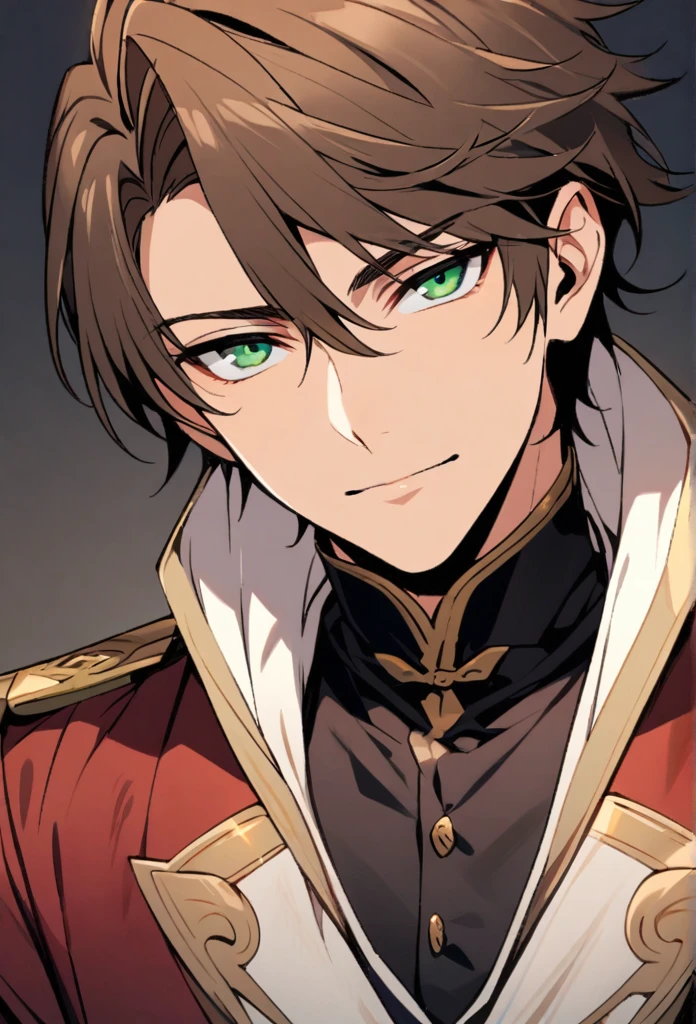 Male, solo, handsome, brown hair, green eyes, nauseate