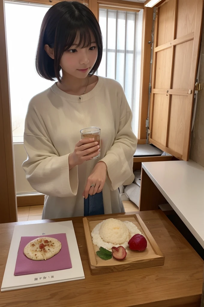 (傑作, 最高品質, 8k, 高解像度),(リアルな肌の質感, 完璧な顔, 現実的, 完璧な手, 完璧な指の数, 日本人, 少女), (13歳), 大きな瞳, 茶色の瞳, 明るい茶髪, 前髪, ロングヘア, 小顔, 微笑, (キャミソール, ショーツ, 太もも丈タイツ)), 高層階窓際, 立っている, 可愛いポーズ, 両腕を後ろに, 街を見下ろす