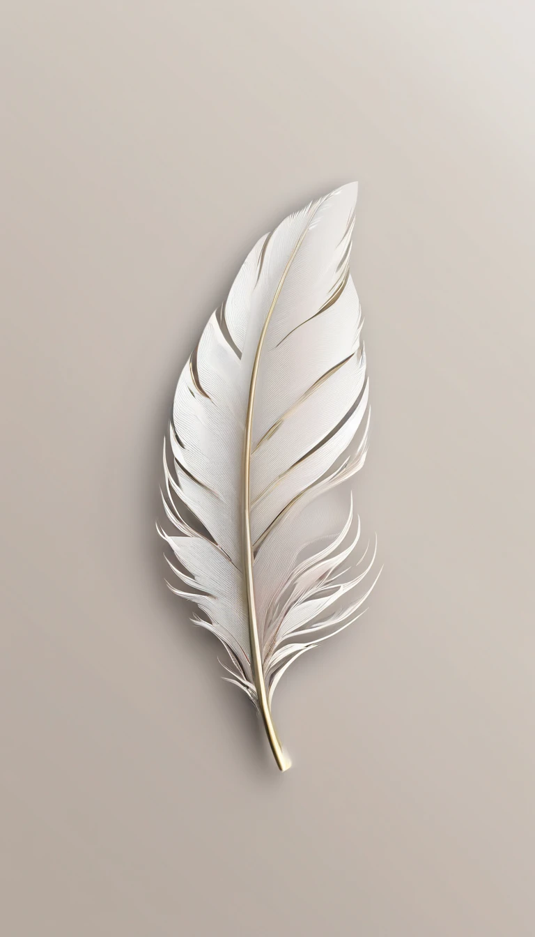 A minimal, modern, simple, cinematic logo design for the brand “Penamemoria". Create a modern, minimalistic, high-quality, logo of a feather that convey a sense of memories and dreams