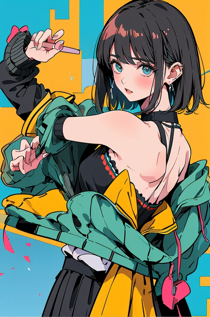 (傑作:1.2), 最高品質,ピクシブ,反抗的な少女,肖像画,タンクトップ、激しいセックスの直後、エクスタシー