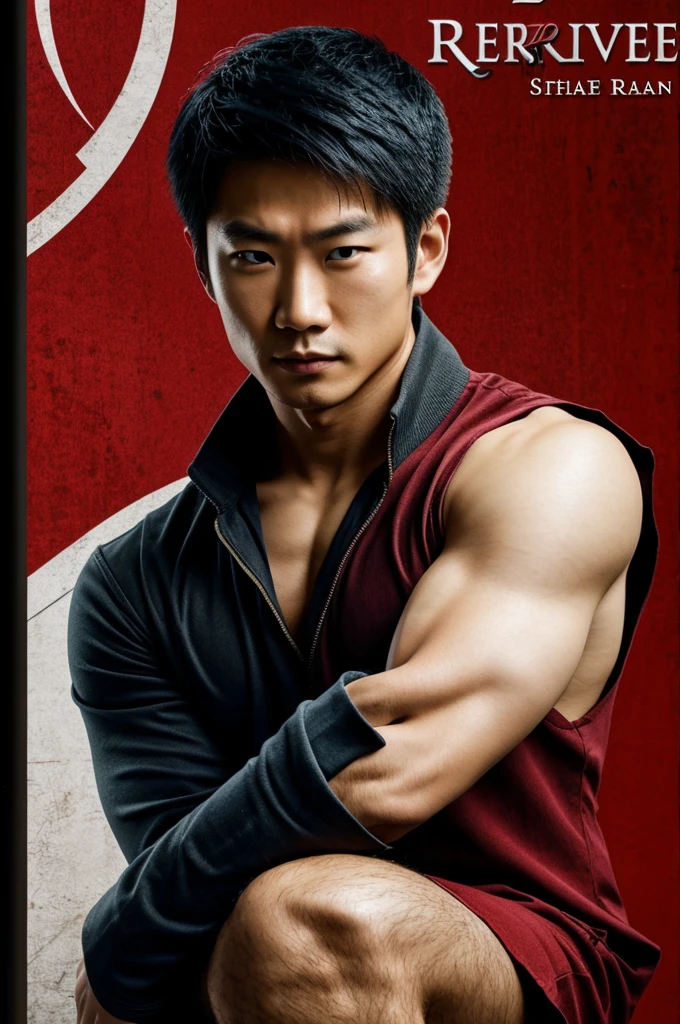 Revenge book cover with just an Asian guy and it's gloomy