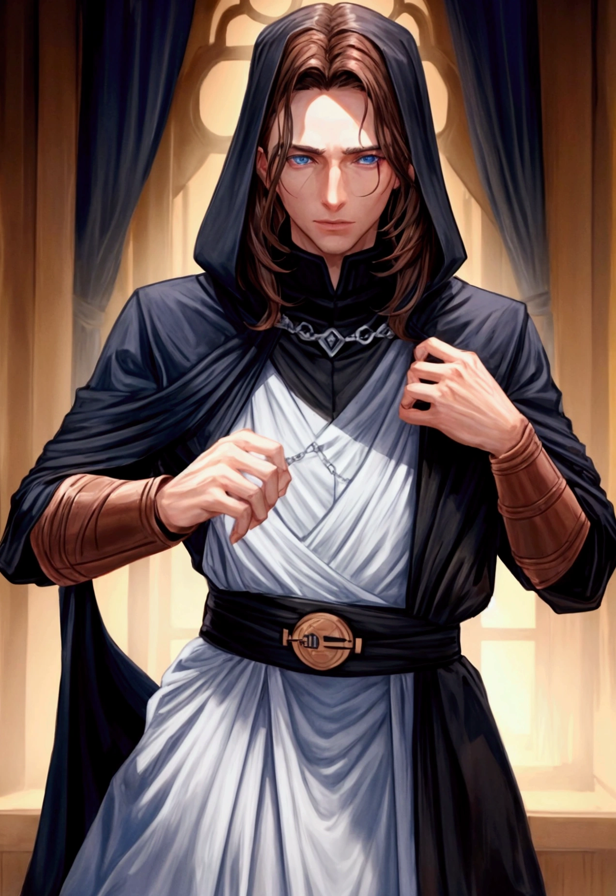 sith lord 25 year old man brown hair blue eyes