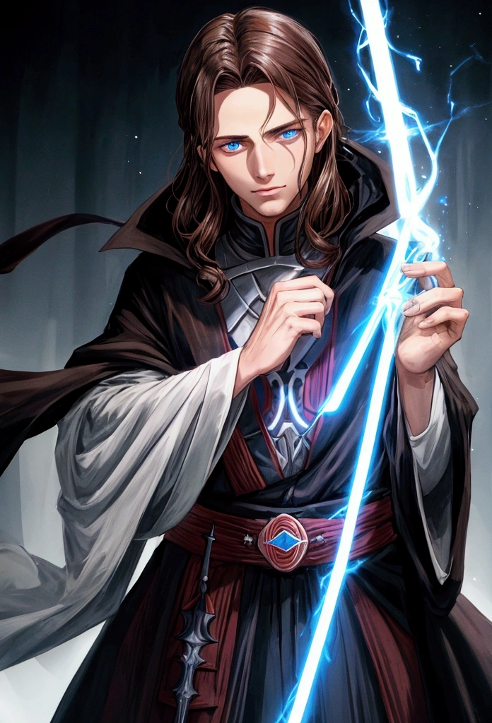 sith lord 25 year old man brown hair blue eyes