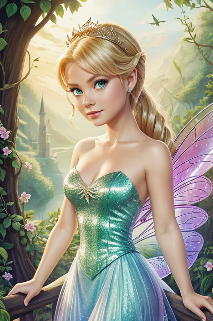A fanart of what Tinkerbell would be like if she were the queen of the fairies