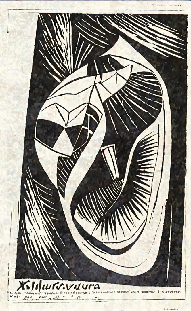 xilogravura print, a xilogravura, beautiful high contrast xilogravura, german expressionist, a man abstract under pressure