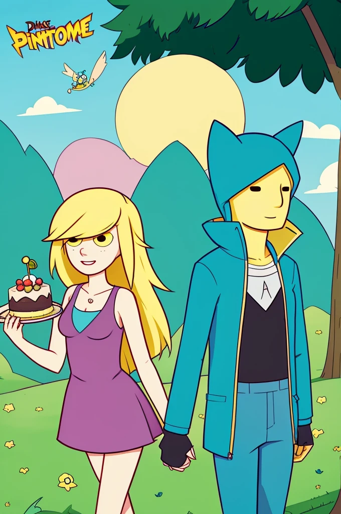 An Adventure Time style fanart of Simon Petrikov and Fionna Campell if they were dating from the Fionna and Cake series 