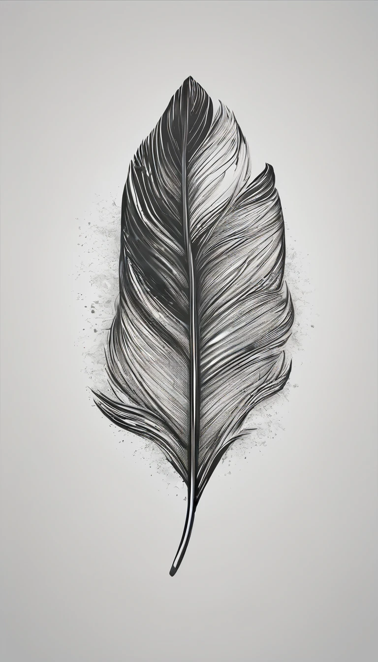 A minimal, modern, simple, cinematic logo design for the brand “Penamemoria". Create a modern, minimalistic, high-quality, logo of a feather that convey a sense of memories and dreams
