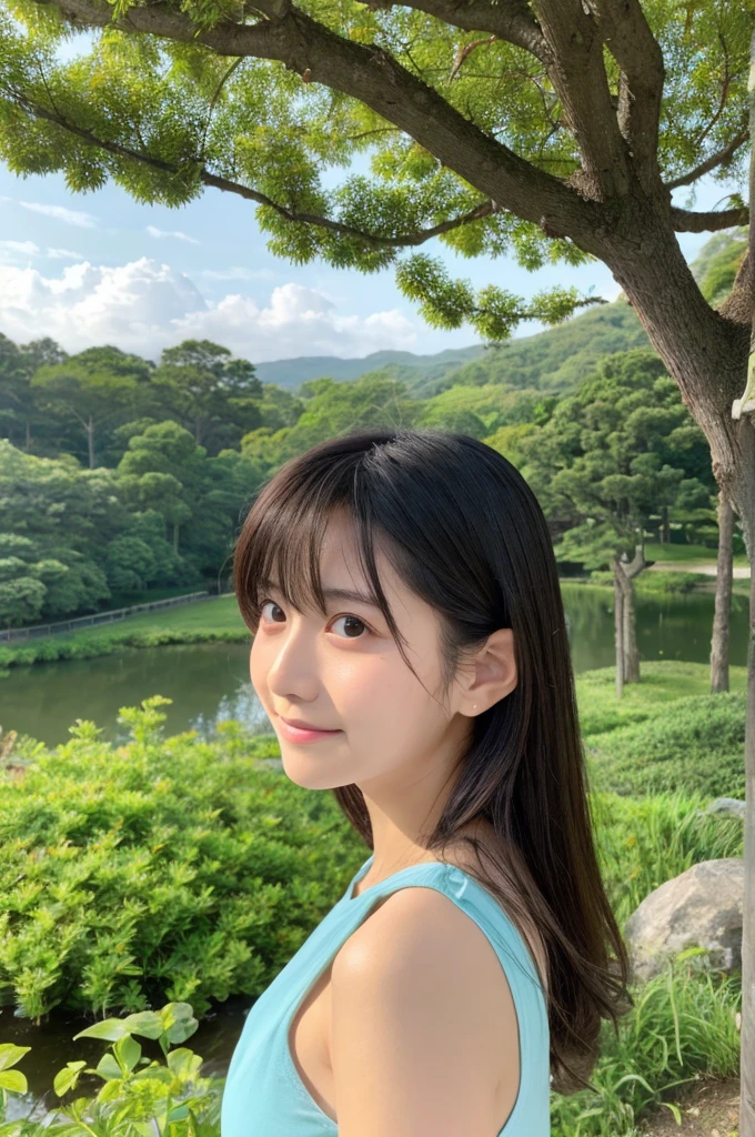 ((Highest quality)), ((masterpiece)), (detailed),Perfect Face,Japanese,landscape,Beauty,cute,Upper Body