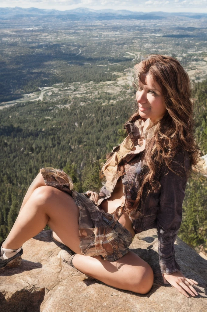 (best quality, photorealistic), 24 year old woman, wearing catholic , busty, on a (mountain cliff:1.3), sexy, natural lighting, out of focus