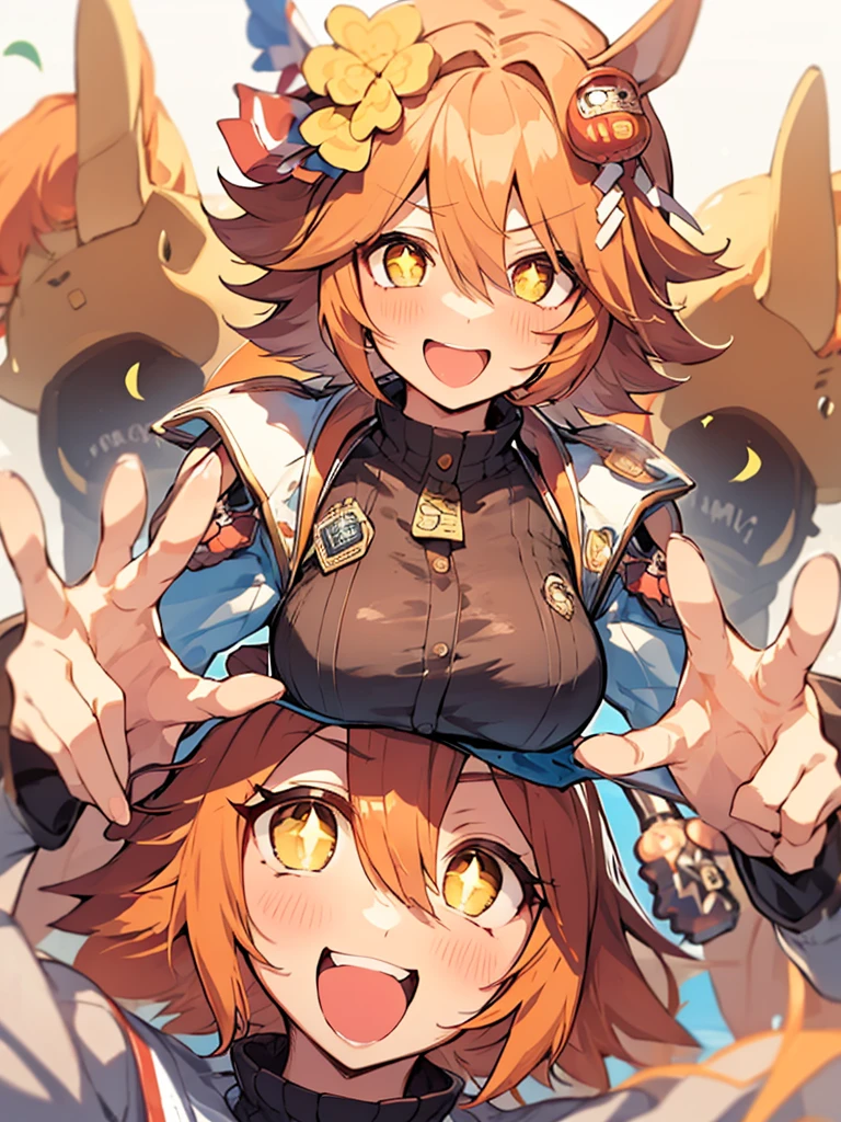 ,highest quality,highquality,HD,mature female,anime,,grammar,orange hair,yellow eye