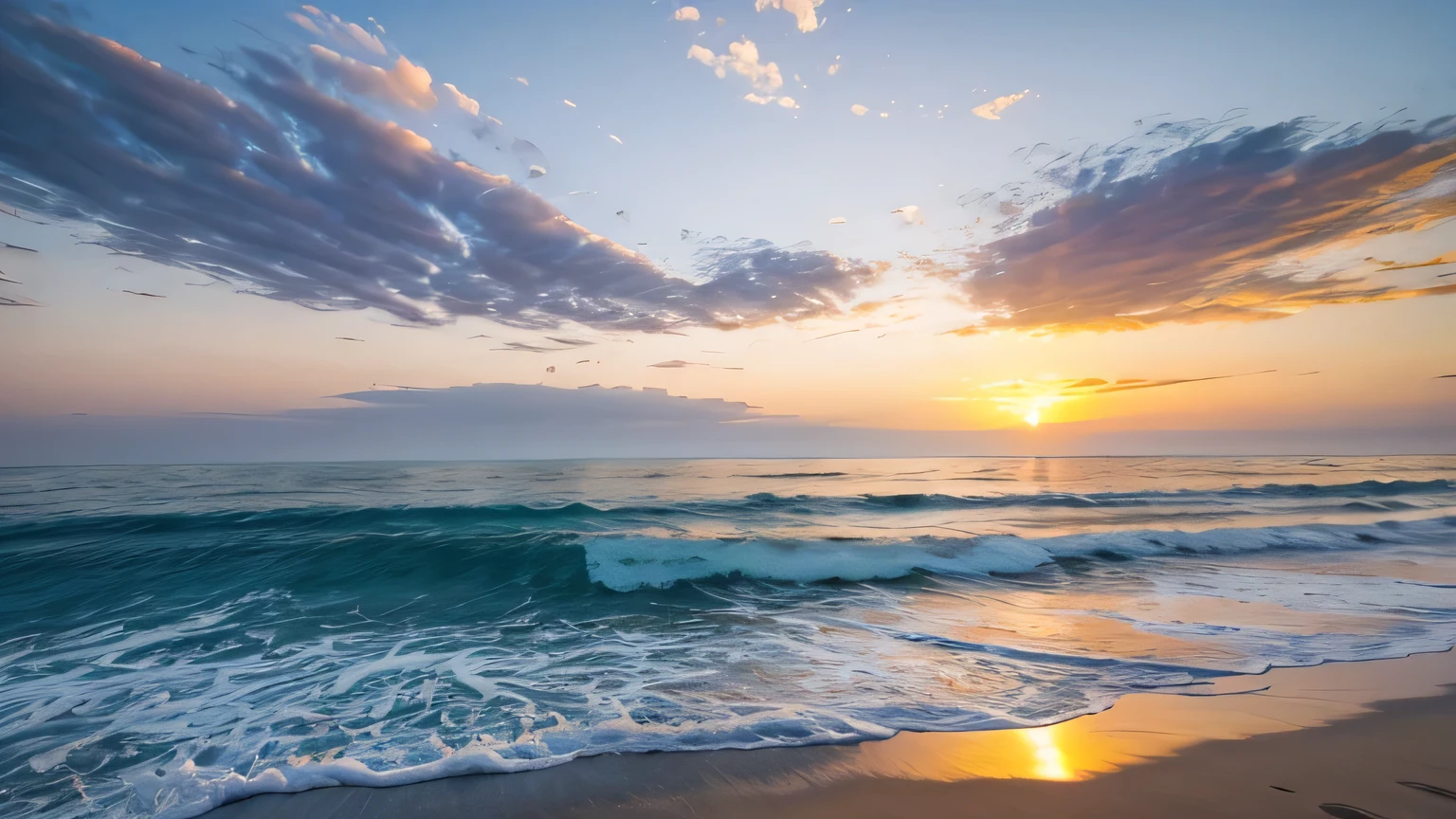 Beach Wave Sunset
