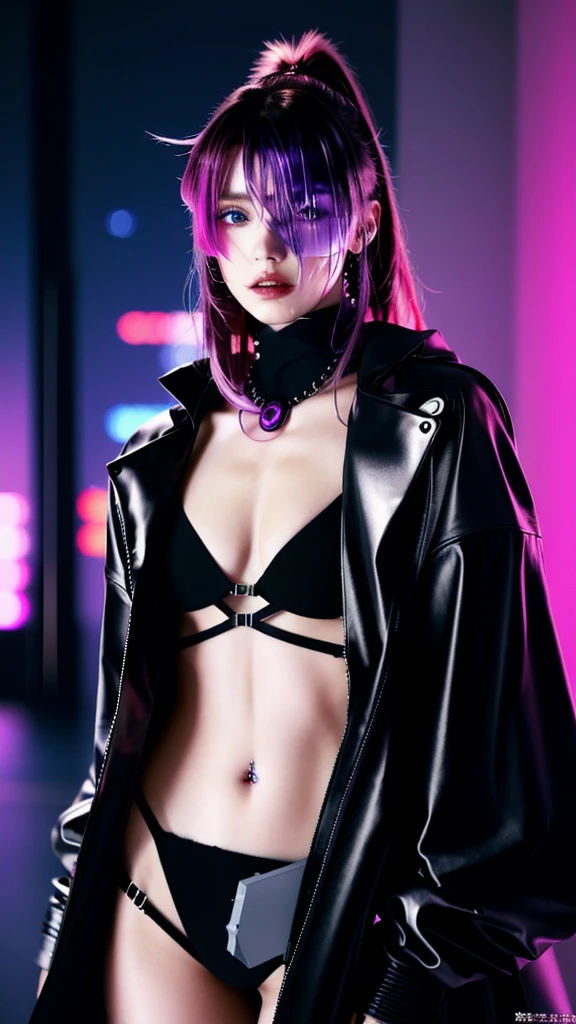 フェイスペイントをしたサイボーグのBeauty, whole body, cyber punk, Fashion Model, Beauty, Francis Bacon&#39;s painting style