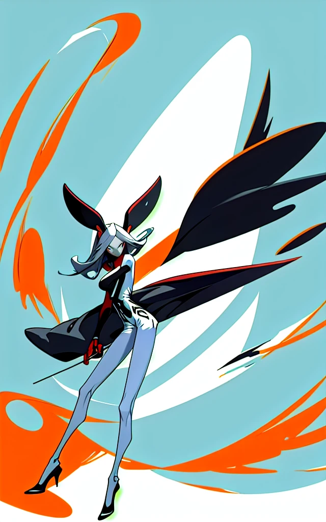 (blame! style abandoned tech landscape), (Zen, Amy Sol style), (underground, dark, foggy, perilous, abandoned dystopian apartment bedroom, deep windows), (naked exposed anthro rabbit girl with nips showing, chestberries showing, wearing bunny ears), cover art with light abstraction, abstract, simple vector art, contemporary Cybernetic art, color gradients, soft color palettes, layered forms, whimsical animation, style Ethereal abstract, 4K, --v6