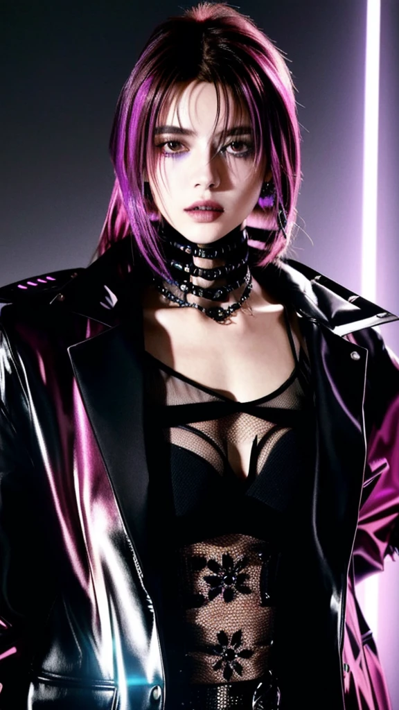 フェイスペイントをしたサイボーグのBeauty, whole body, cyber punk, Fashion Model, Beauty, masterpiece, Francis Bacon&#39;s painting style