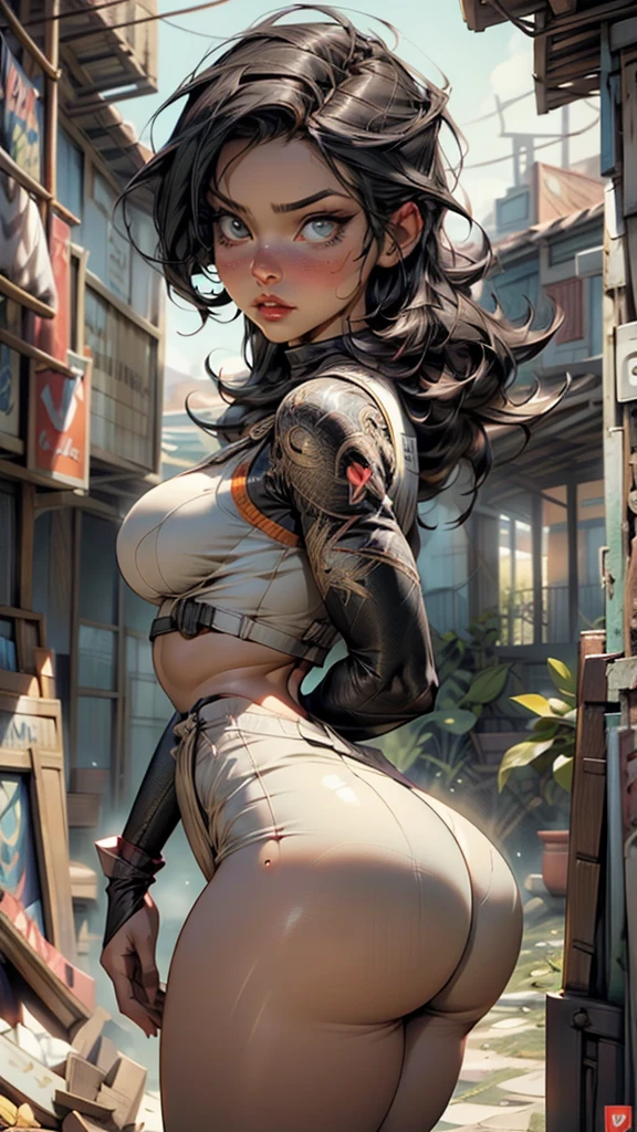 a 35yo aboriginal woman in a seductive afternoon, this portrait is the best representation of female beauty, stunning facial features, dark makeup, shiny flowing disheveled black hair, Detailed hazel eyes, well proportioned body, fit, medium breast, ample hips, insanely detailed accentuated big booty with phenomenal detailed ass cheeks, cameltoe, thick thighs, extremely realistic features and warm colors give the final touch, sharp focus and realistic add to scene, highest resolution, highly detailed, trending on artstation, highest quality, ultra_detailed, volumetric lighting, volumetric atmosphere, 32k, 