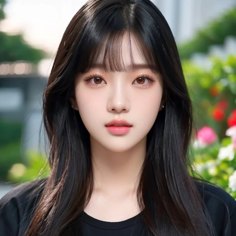 Women with long black hair and white shirt, Lalisa Manoban, Portraits of Korean female idols, fan art, Headshot profile picture, Portrait of jossi of blackpink, The style of K-pop idols, Jinyoung Shin, Inspiration from Kim Jung Hee, blackpink jisoo picture, realistic drawing of a cute girl, Jae Yeon Nam, Kawaii realistic image, cute picture, official artwork 