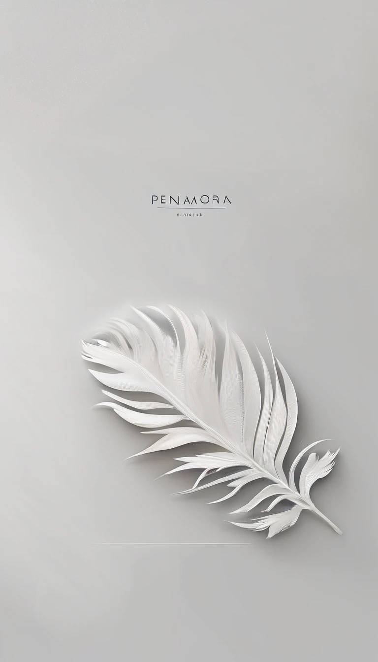 A minimal, modern, simple, cinematic logo design for the brand “Penamemoria". Create a modern, minimalistic, high-quality, logo of a dreamy. fantastic, poetic, masterpiece feather of Memories
