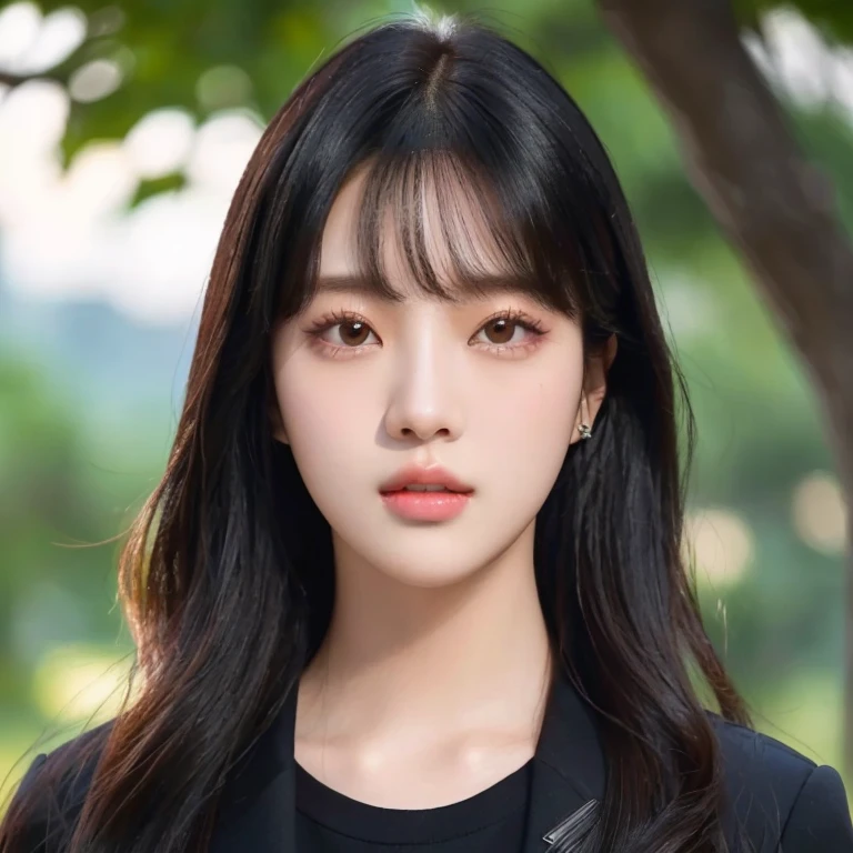 Women with long black hair and white shirt, Lalisa Manoban, Portraits of Korean female idols, fan art, Headshot profile picture, Portrait of jossi of blackpink, The style of K-pop idols, Jinyoung Shin, Inspiration from Kim Jung Hee, blackpink jisoo picture, realistic drawing of a cute girl, Jae Yeon Nam, Kawaii realistic image, cute picture, official artwork