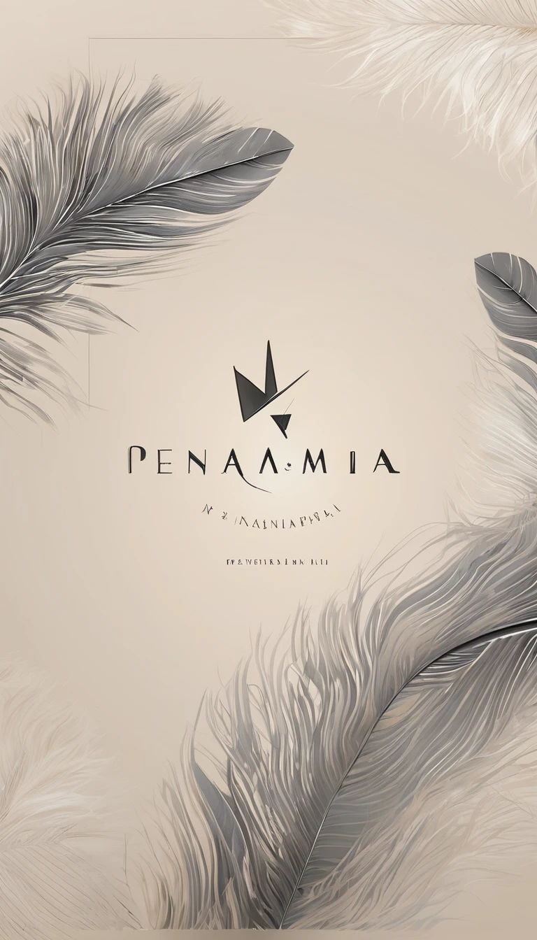 A minimal, modern, simple, cinematic logo design for the brand “Penamemoria". Create a modern, minimalistic, high-quality, logo of a dreamy. fantastic, poetic, masterpiece feather of Memories