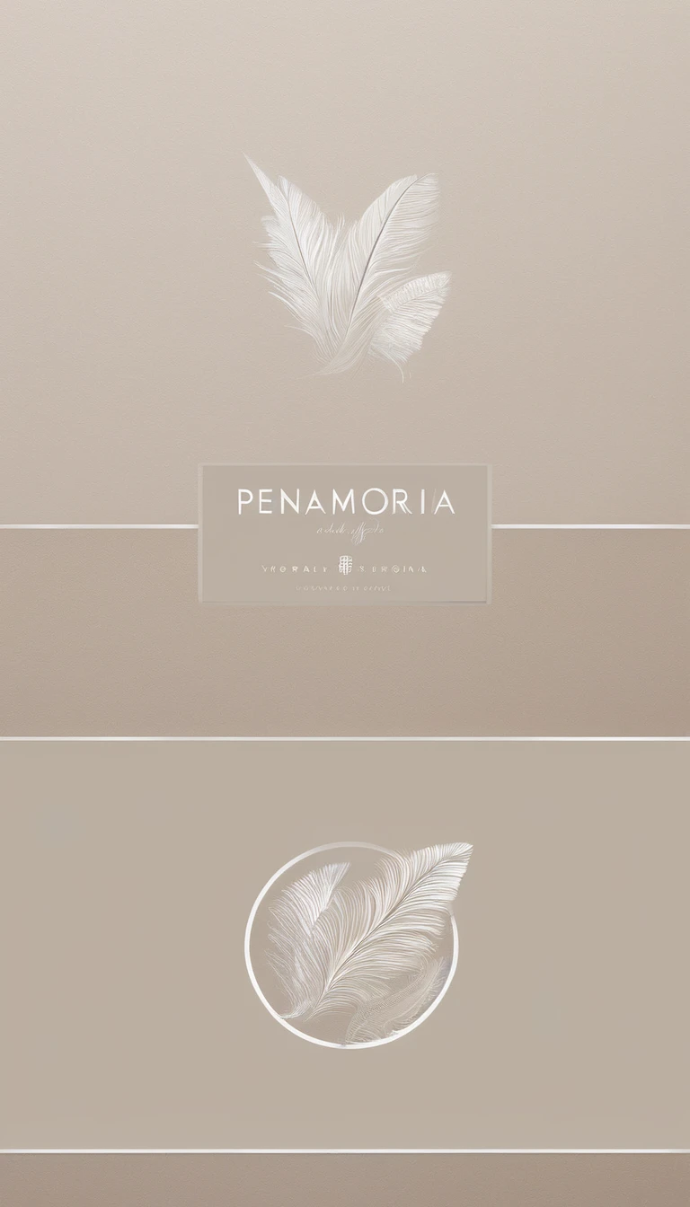 A minimal, modern, simple, cinematic logo design for the brand “Penamemoria". Create a modern, minimalistic, high-quality, logo of a dreamy. fantastic, poetic, masterpiece feather of Memories