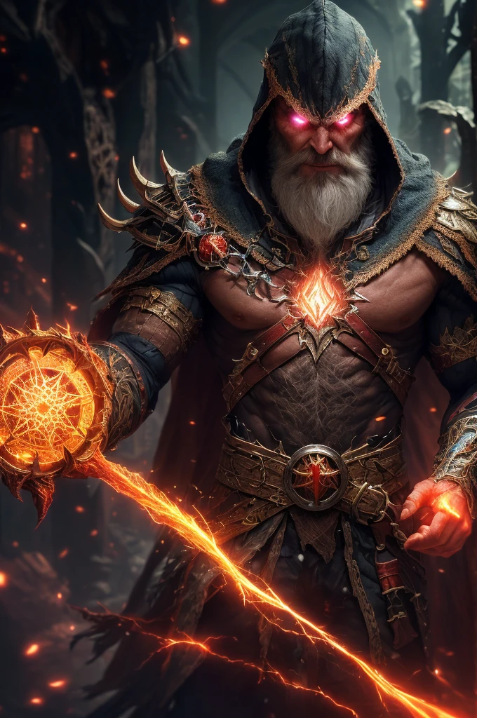 (Extremely detailed 8k wallpaper), A medium shot of a terrifying necromancer, complex, High Detail, dramatic