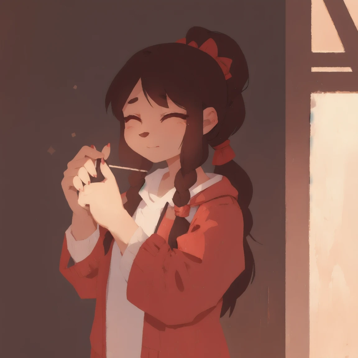 Hair tying action