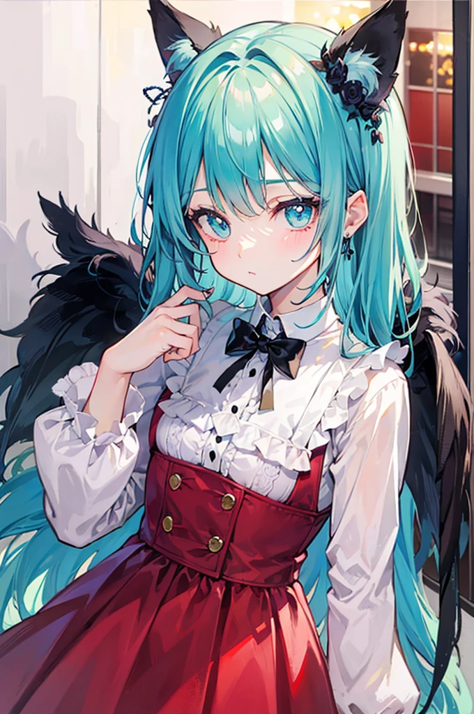 Halloween Theme, "cute, cuteバニーガール, cuteピンクの女の子, Neon Green Blue, Light blue color scheme. She&#39;s wearing a Halloween-themed costume. Her clothes were fluffy and soft., Includes hair clips and other decorative accessories. She embodies vitality、Trendy Harajuku fashion style."Halloween Theme, "cute, cuteバニーガール, cuteピンクの女の子, Neon Green Blue, Light blue color scheme. She&#39;s wearing a Halloween-themed costume. Her clothes were fluffy and soft., Includes hair clips and other decorative accessories. She embodies vitality、Trendy Harajuku fashion style."