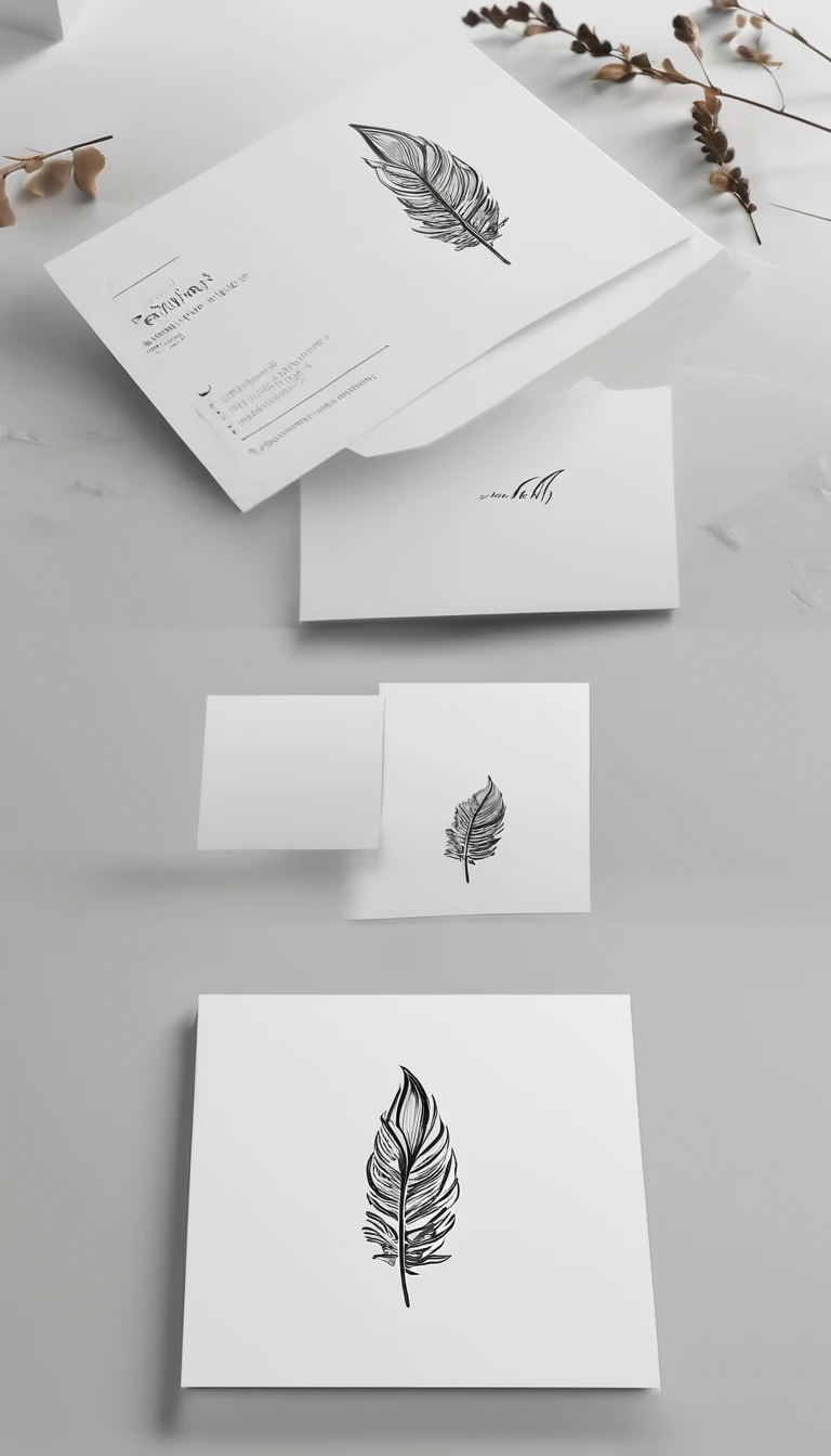 A minimal, modern, simple, cinematic logo design for the brand “Penamemoria". Create a modern, minimalistic, high-quality, logo of a feather that convey a sense of memories and dreams