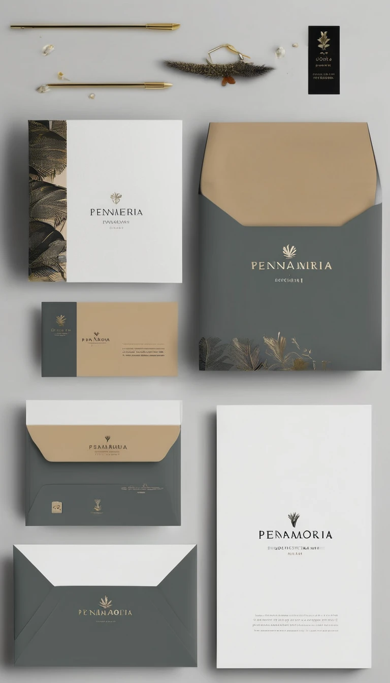 A minimal, modern, simple, cinematic logo design for the brand “Penamemoria". Create a modern, minimalistic, high-quality, logo of a feather that convey a sense of memories and dreams