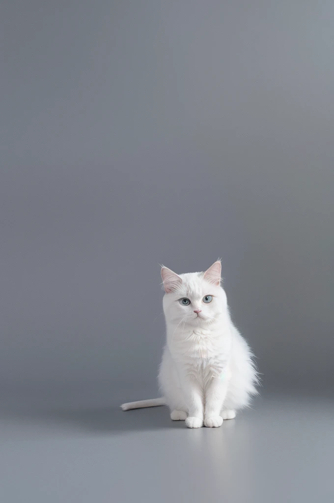 A ragdollcat saying "Thank you" in the style of LINE stickers, gray background
