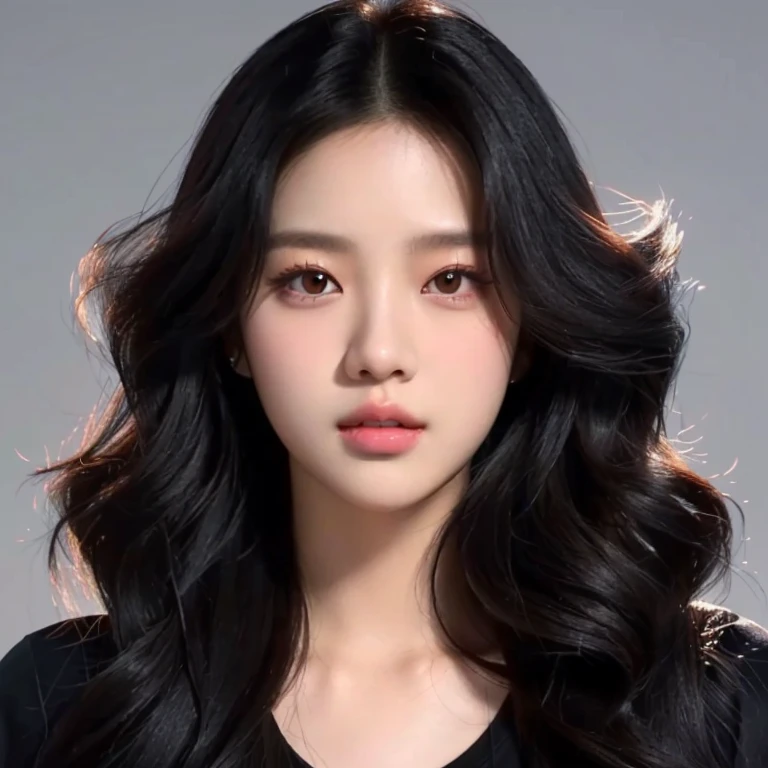 Women with long black hair and white shirt, Lalisa Manoban, Portraits of Korean female idols, fan art, Headshot profile picture, Portrait of jossi of blackpink, The style of K-pop idols, Jinyoung Shin, Inspiration from Kim Jung Hee, blackpink jisoo picture, realistic drawing of a cute girl, Jae Yeon Nam, Kawaii realistic image, cute picture, official artwork