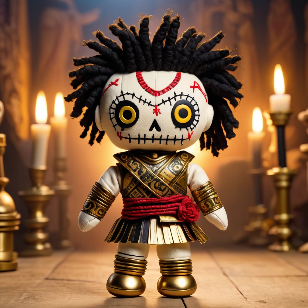 (knitted toy voodoo doll:1.7), (Voodoo Alexander the Great:1.3), (Clothing: ancient Greek warrior attire with laurel patterns:1.0), (Accessories: enchanted sword emitting a golden glow, floating map of conquests:1.1), (background: grand battlefield with marching armies, iconic landmarks, and an atmosphere of legendary conquest:1.2), best quality, masterpiece, detailed soft oil painting, detailed background, dramatic cinematic lighting, soft edge lighting, professional, dramatic lighting, hard edge lighting, ultra quality, 4k,masterpiece, best quality, 8k, ultra highres, highres, extremely detailed