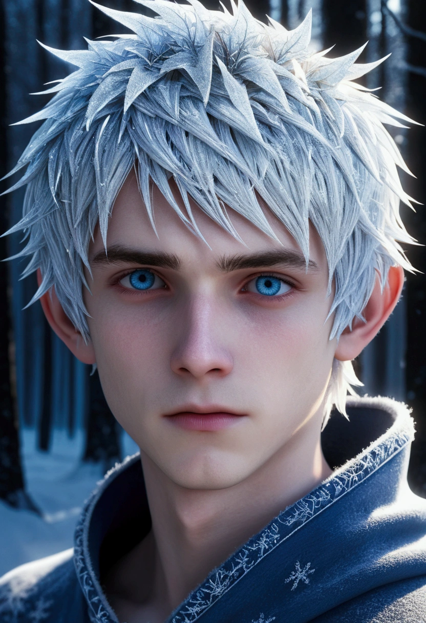 (Jack Frost: 1.6), young man, 18 years old, milk white skin, blue eyes, white hair, shirtless, 6-pax abs, (full body shot), young boy, 18 years old, beutiful, perfect, milk white skin, slim body, very detailed blue eyes, very pale skin, barefoot in a snow forest, winter. (masterpiece:1.4, best quality), (intricate detail), Unity 8k wallpaper, Ultra Detailed, (abstract art:1.2), (Anato Finnstark style:1.3), boy from another dimension, a symphony of iridescent colors merging and shifting seamlessly, dynamic pose with rotating patterns of energy around you, a mix of determination and serenity in his expression, a general feeling of transcendence and exploration, consumed by inner darkness, empty waiting you, (Beautiful cosmic eyes), perfect lighting, perfect shading, (Children face)