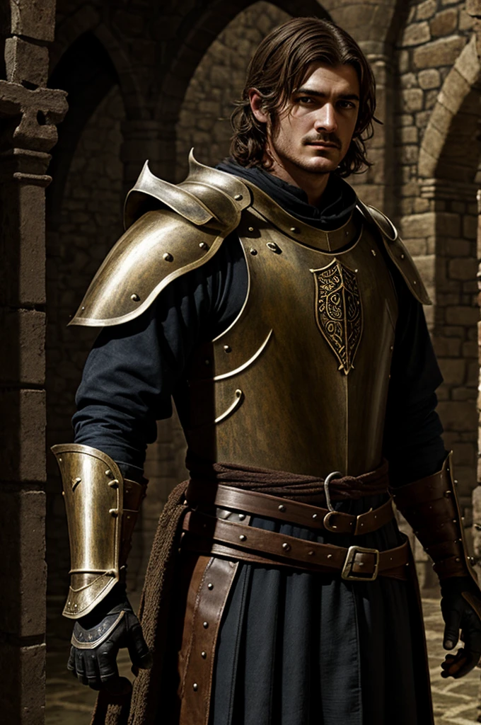 Dark fantasy image of Iker Casillas realistic medieval style