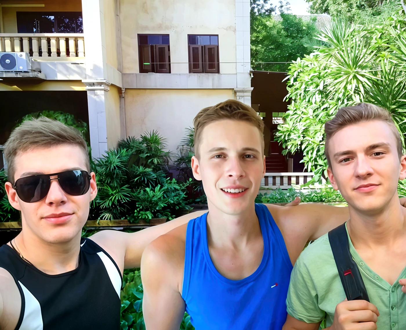 ((Master Piece)),(((Best quality))), (High quality, impressive),(expressive eyes, muscular 1Boys, only 1boys, big cocks, black boys, jockstrap 1boys, 1boys orgy party, bulges underwear, green Eyes, pink underwear sexy, Perfect face), asian 1boys, american 1boys, latin 1boys sexy, black man sexy, trio quartet, beach,1boys blonde hair, blue eyes, smiling, slim, swimming Pool, orgy, gay, 1boys 18 years old sexy, jockstrap, pubic hair, beautiful scenery, blue sky
