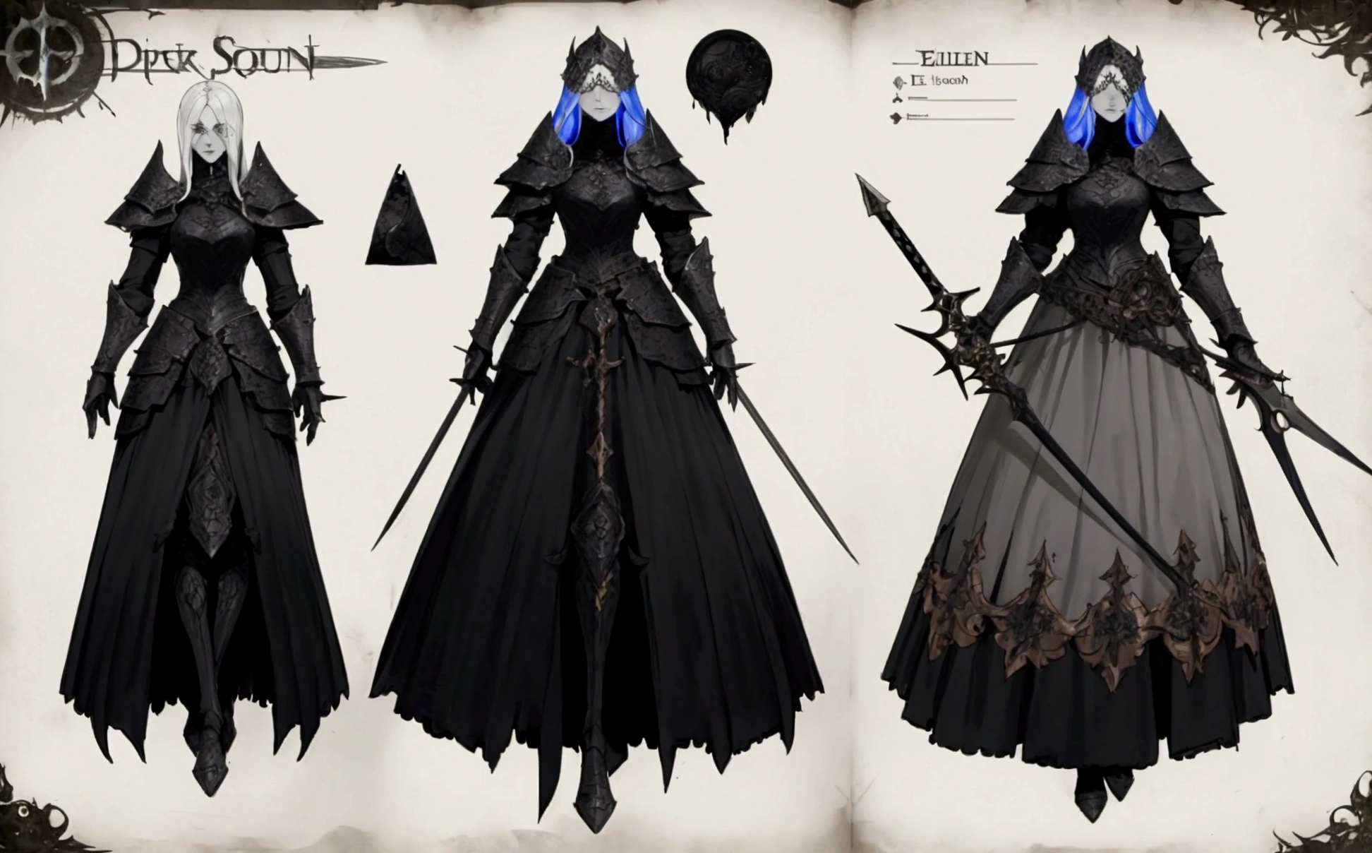 knight of 7 sin, full body , character sheet