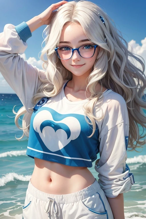 r with wavy hair, white with blue eyes with glasses smiling 