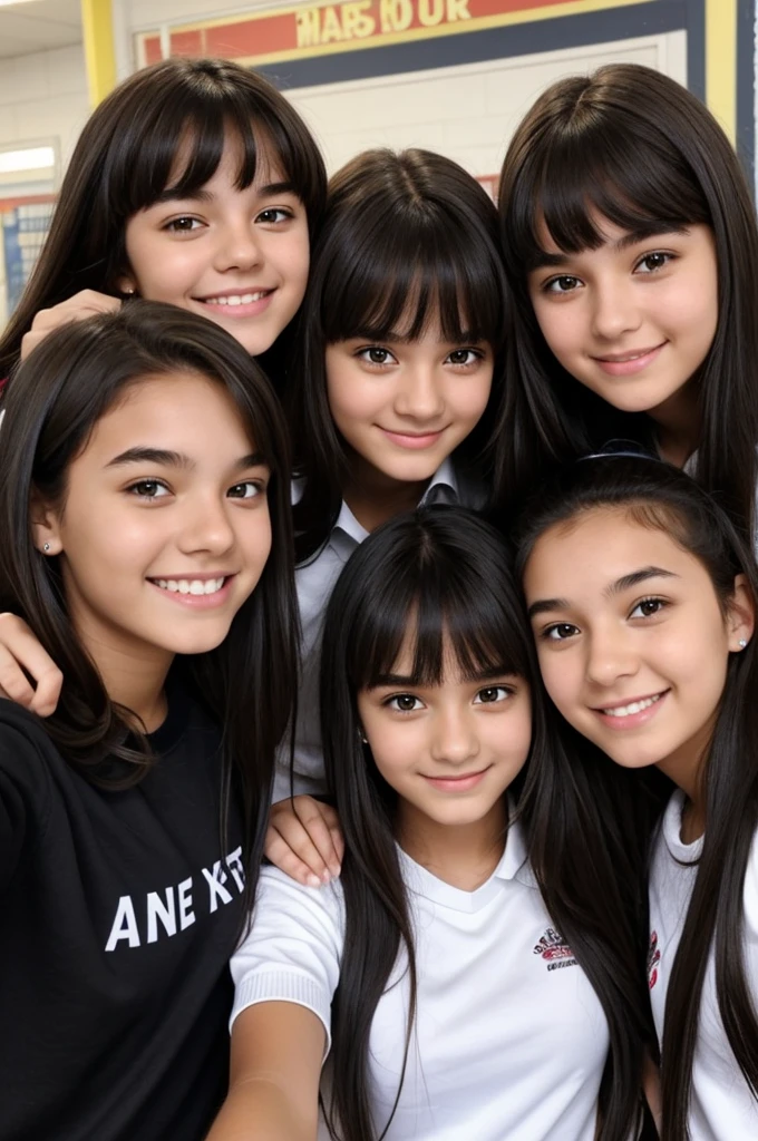 a happy 7 friends group in school