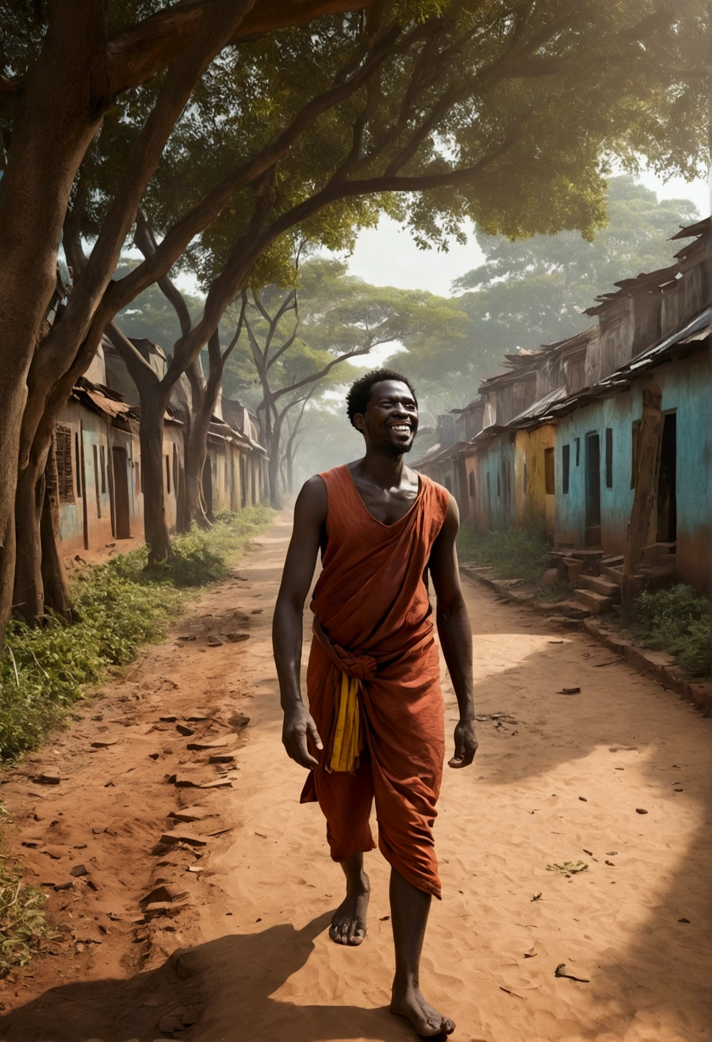 creates an image where those same people who were walking automatically find the information in the book that frees them from slavery and become very happy and everything takes on color.