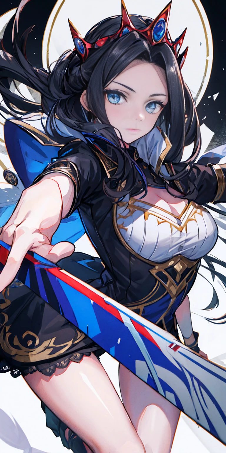 Desired Attributes:
Best quality
Intricate details
Solo Woman
Looking at viewer
Foreshortening
Symmetrical eyes
Arm ribbon (Irelia specific detail)
Omitted Attributes:
Long hair
Ski style
FBI uniform, cap, and badge
Final Prompt:
best quality black hair intricate details solo long hair foreshortening symmetrical eyes Irelia looking at viewer arm ribbon