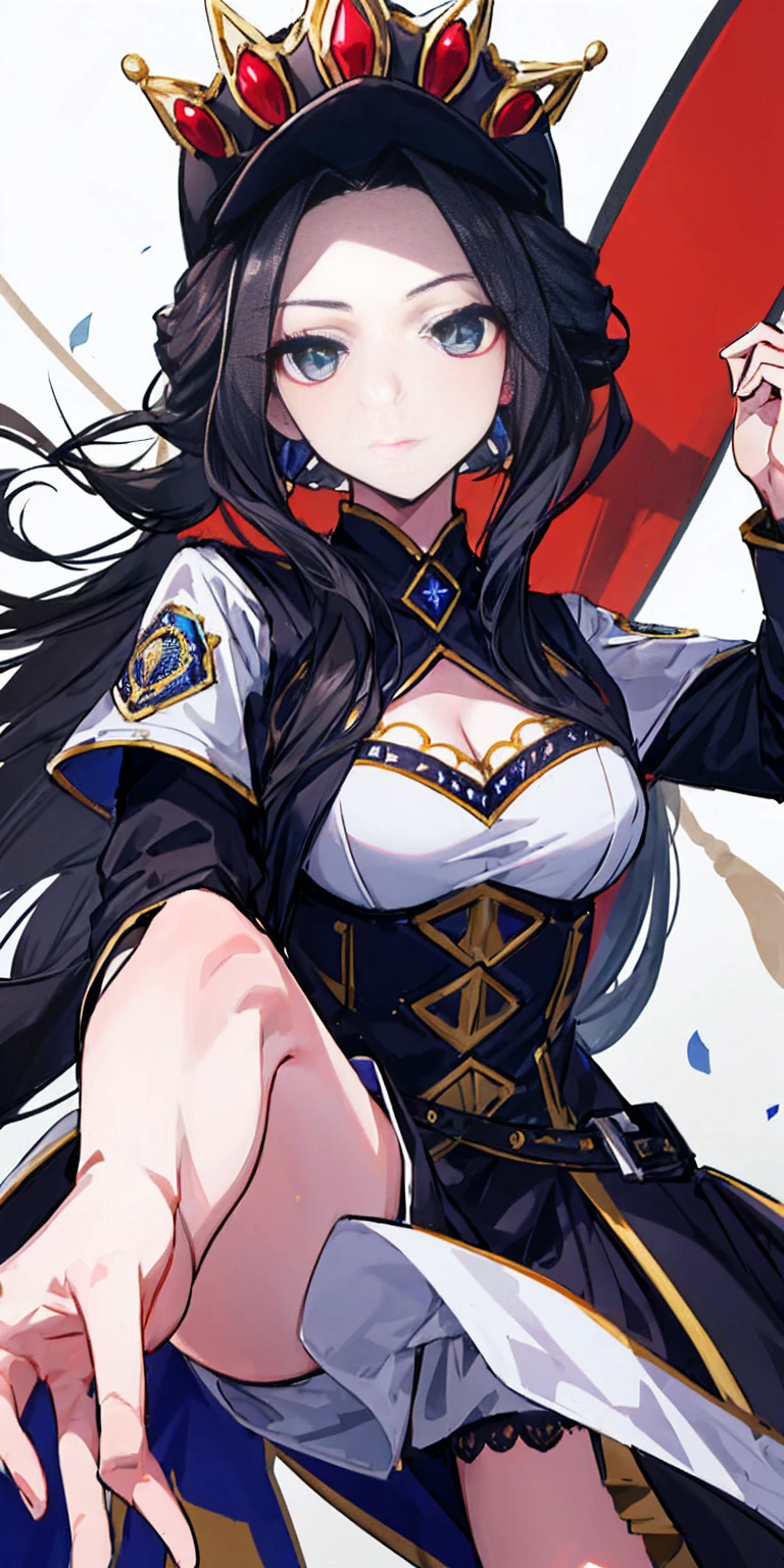 Desired Attributes:
Best quality
Intricate details
Solo Woman
Looking at viewer
Foreshortening
Symmetrical eyes
Arm ribbon (Irelia specific detail)
Omitted Attributes:
Long hair
Ski style
FBI uniform, cap, and badge
Final Prompt:
best quality black hair intricate details solo long hair foreshortening symmetrical eyes Irelia looking at viewer arm ribbon