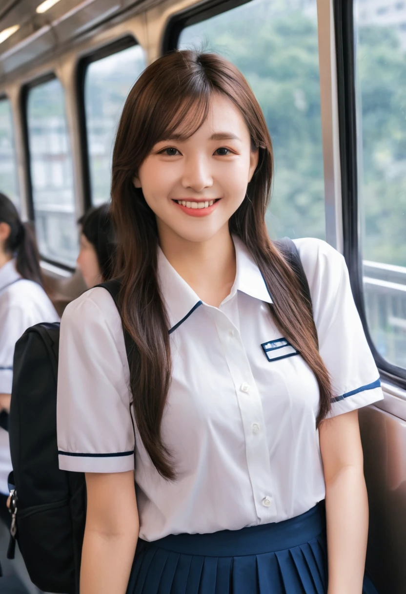 higtres,best quality, masterpiece,nsfw,from below,1girl,blush and smile,teeth,cute face:1.4,school lady at the train,,short sleeve,drak blue skirt,miniskirt,beautiful pussy,
slender,big breasts,lift up the shirt with my hands,shirt lift,pn1 nipples,
(sittineg seat),school bag,spread legs,show pussy,pussy focus,from below,
in japanese train,window background,(look down),
