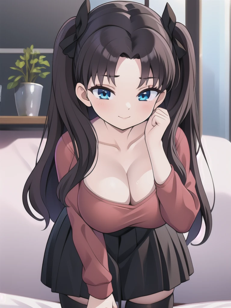 master-piece, bestquality, 1girls,************, View viewers from front, HD, slight smile, massive tits, cleavage, under , tights cloth, , tiny body, under tits cleavage, look down, wide hips, in snow, on kneels, tohsaka_rin_alt
Red_sweater_Black_skirt_Black_thighhighs
homurahara_academy_school_uniform