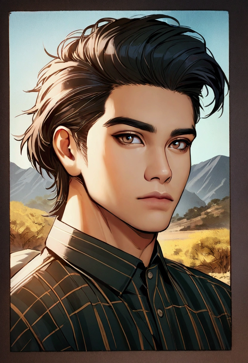 a man in a plaid shirt is standing in front of a rock wall and, damien tran, Rudy Siswanto, headshot photograph, cinematic headshot portrait, nivanh chanthara, photo style of shawn paul tan, joe taslim, Randy Vargas, meet the actor behind the scenes, darren quach, david luong, headshot portrait, closeup headshot, with mountains as background, headshot profile picture, jeremy enecio, james zapata, bao pham, author, asian male
