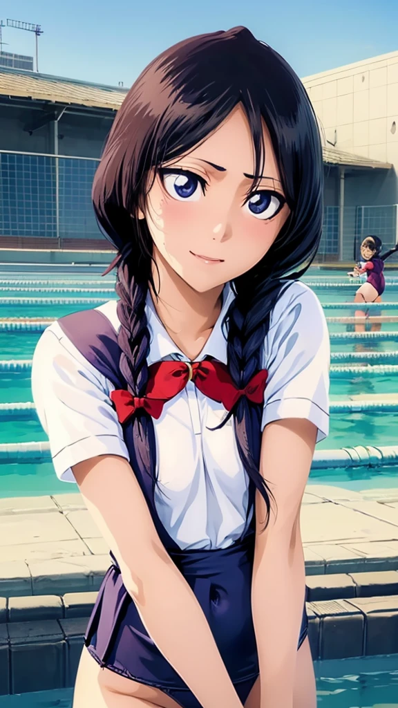 Highest quality、High resolution、Detailed Background、(Beautiful face in every detail:1.4)、Anatomically correct、(Detailed facial expressions)、(fine grain:1.2)、8-year-old beauty、cuteカラーの髪色、Braided Ponytail、Braided bob cut、Braided twin tails、Navy School Swimsuit、(Flat Chest)、Perfect body line、Thick thighs、Please show me your whole body、
(Five beautiful girls in school swimsuits having fun in the school pool:1.5)、
Big smile、Laughing with your mouth open、My whole body is wet、My hair is wet too、Fun atmosphere、Embrace each other、cute仕草、cute