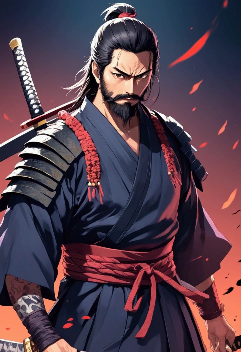 Draw a young Oda Nobunaga in eccentric clothing from the Sengoku period. He should have a playful and rebellious expression, reflecting his nickname "Utsuke-mono" (fool). The attire should be colorful and unconventional.