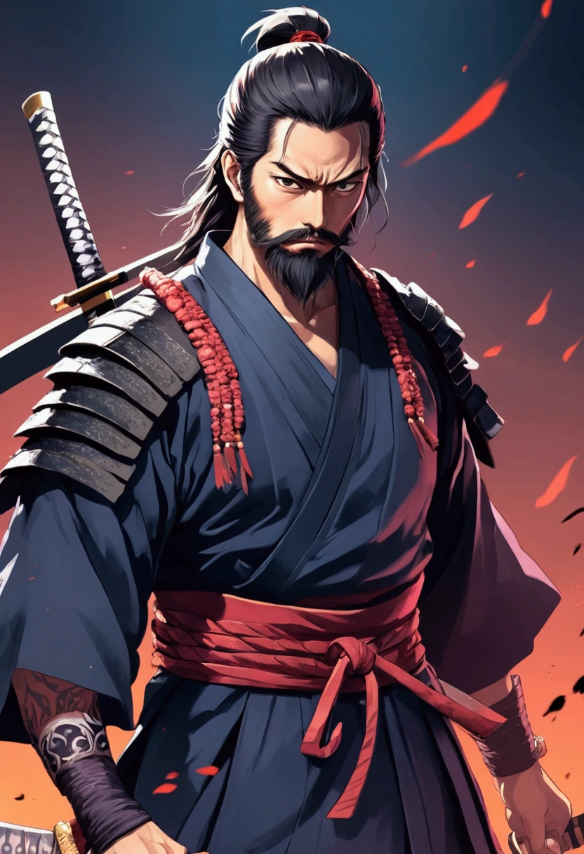 Draw a young Oda Nobunaga in eccentric clothing from the Sengoku period. He should have a playful and rebellious expression, reflecting his nickname "Utsuke-mono" (fool). The attire should be colorful and unconventional.