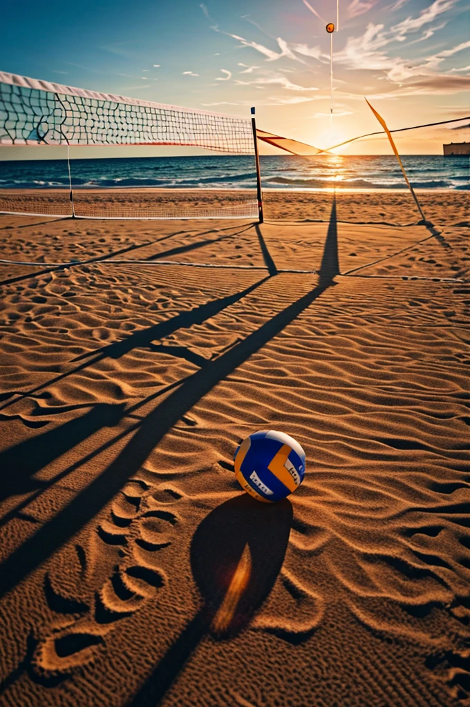 masterpiece,best quality,The background is the beach,((There is a volleyball net present))(Extremely detailed 8K wallpaper),(best quality),(Best illustration),(Best shadows),absurd,realistic lighting,(abyss),Beautiful detailed glow,PeterMohrBacherArt