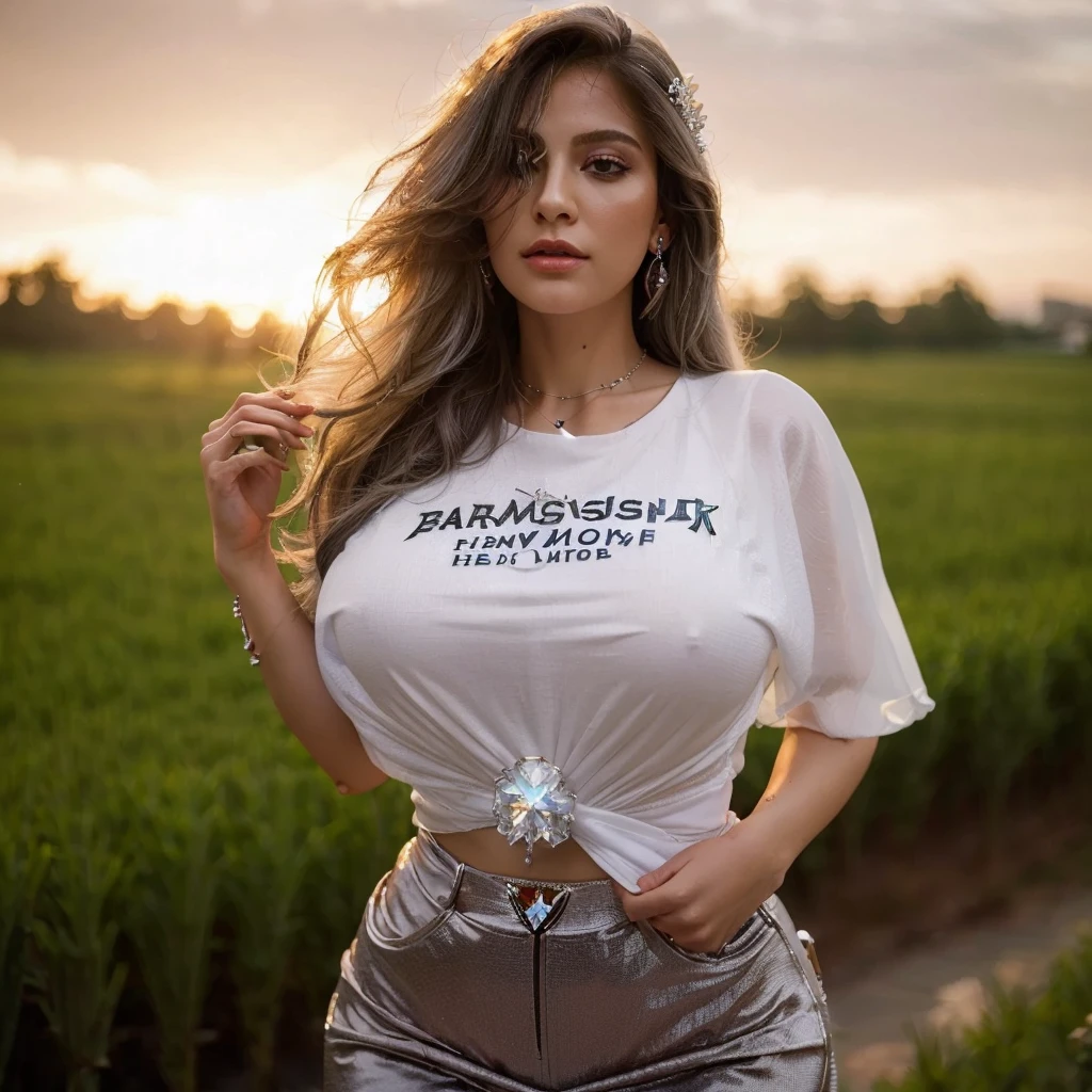 (masterpiece, best quality: 1.4), detailed background, white crystal, crysal cluster,long hair,jewelry, earrings, necklace, crown, bride, white hair, halo,
